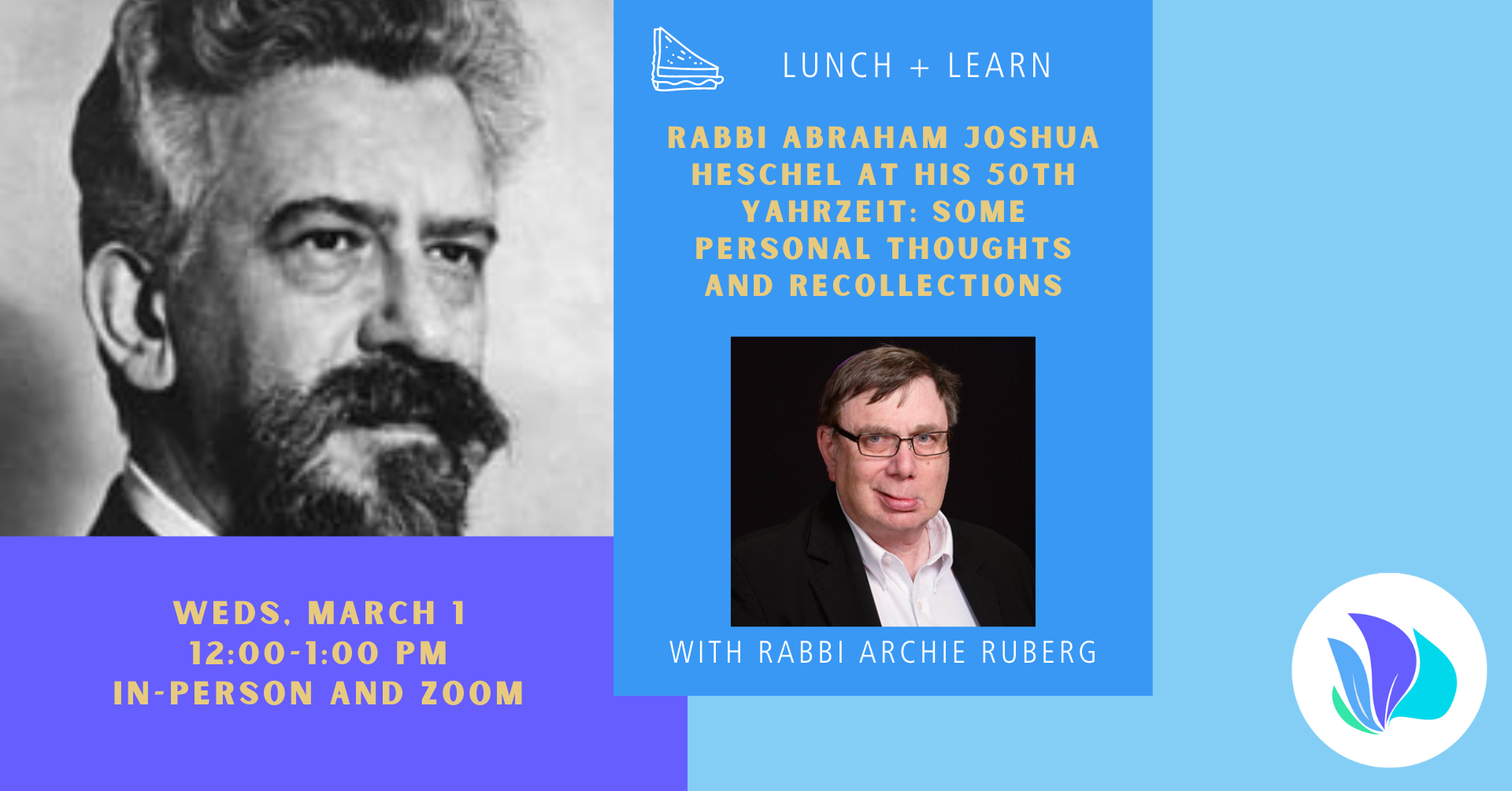[Lunch & Learn] Rabbi Abraham Joshua Heschel at his 50th Yahrzeit: Some Personal Thoughts and Recollections